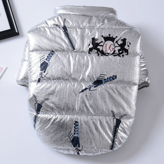 Abrigo Acolchado para Perros con Cierre de Cuero Reversible - Image 6