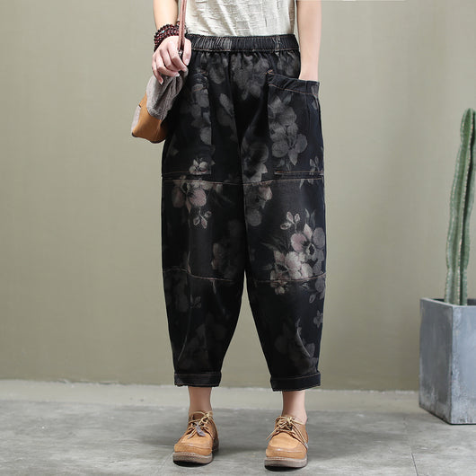 Jeans de Algodón Lavado con Estampado Versátil y Corte Holgado - Image 8