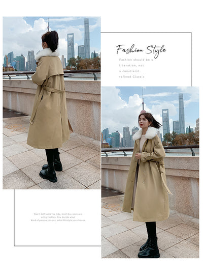 Chaqueta Abrigo Impermeable de Piel de Conejo y Algodón para Mujer - Image 11