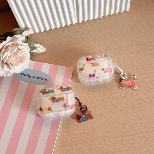 Funda Protectora para Auriculares Diseño Perro Salchicha Degradado