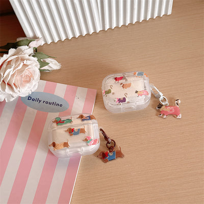 Funda Protectora para Auriculares Diseño Perro Salchicha Degradado