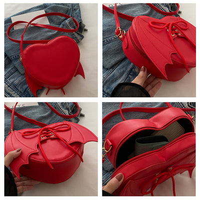 Bolso Bandolera con Diseño de Alas de Murciélago y Corazón - Image 16
