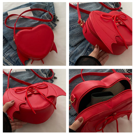 Bolso Bandolera con Diseño de Alas de Murciélago y Corazón - Image 16
