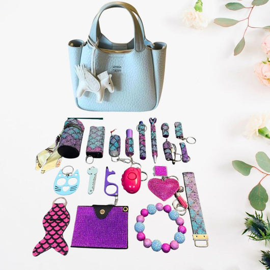 Bolso Elegante con Llavero de Defensa Personal Brillante