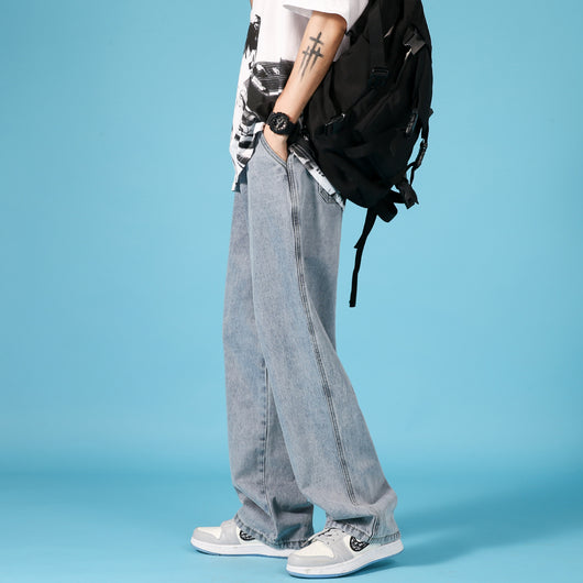 Pantalones Cargo Denim Holgados para Hombre con Cierre Hip Hop - Image 3