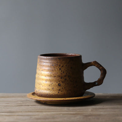 Juego de Taza y Platillo de Cerámica Artesanal Estilo Japonés - Image 6