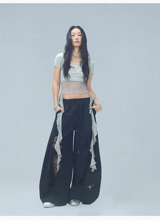 Pantalones Casuales Rotos con Parches Denim para Bailar - Image 38