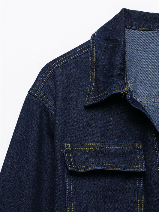 Conjunto Denim Vintage Azul Suelto - Camisa Manga Larga y Pantalón - Image 22