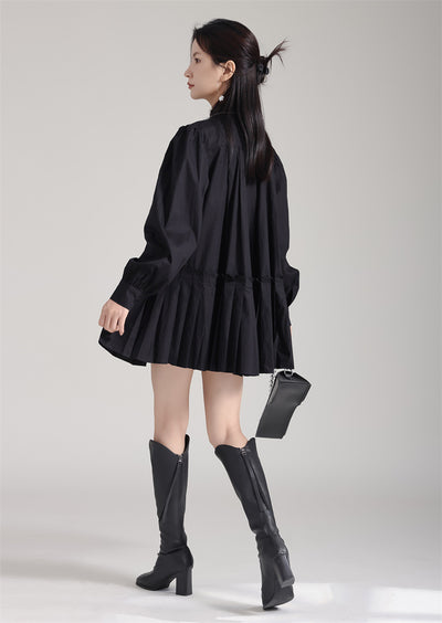Vestido Camisero Plisado Manga Larga Diseño Exclusivo - Image 19