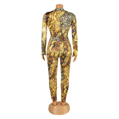 Jumpsuit Ajustado Estampado Serpiente Manga Larga - Image 20