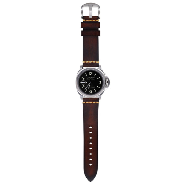 Correa de Reloj de Cuero Genuino Hecha a Mano con Hebilla Pin - Estilo Vintage 20mm