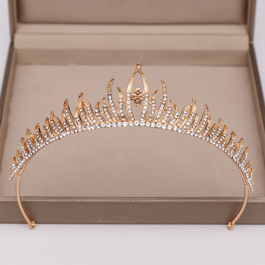 Corona de Cumpleaños para Niña, Tiara de Pasarela con Pedrería