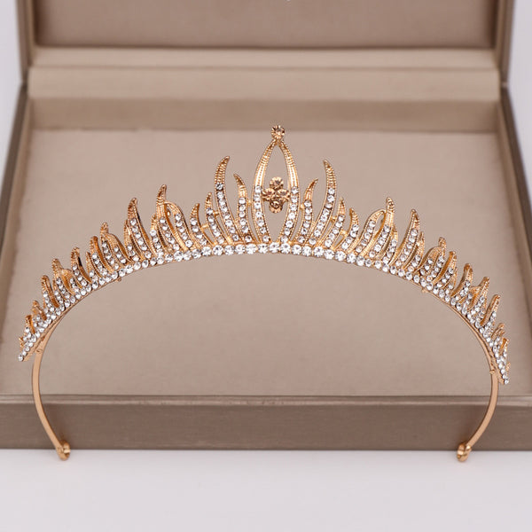 Corona de Cumpleaños para Niña, Tiara de Pasarela con Pedrería