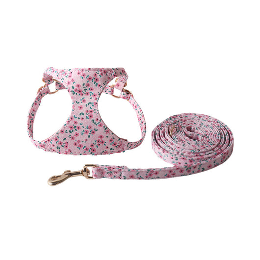 Arnés Floral para Mascotas con Correa de Paseo - Image 8
