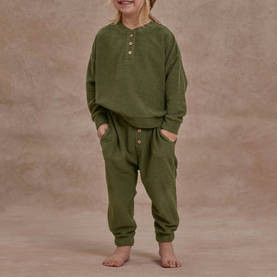 Conjunto de Pijama Infantil en Tela de Toalla - Comodidad Simplista para el Hogar - Image 3