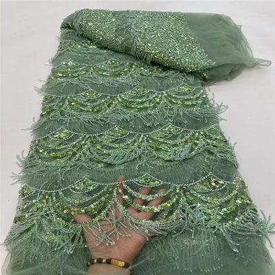 Vestido de Novia con Encaje de Cuentas y Borlas - Image 7