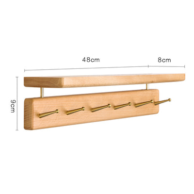Perchero de Pared Nórdico en Madera Maciza con Ganchos de Latón - Estilo Japonés Nogal Negro - Image 18
