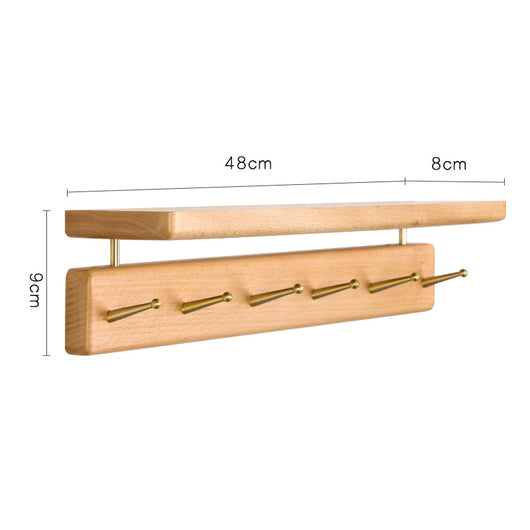 Perchero de Pared Nórdico en Madera Maciza con Ganchos de Latón - Estilo Japonés Nogal Negro - Image 18