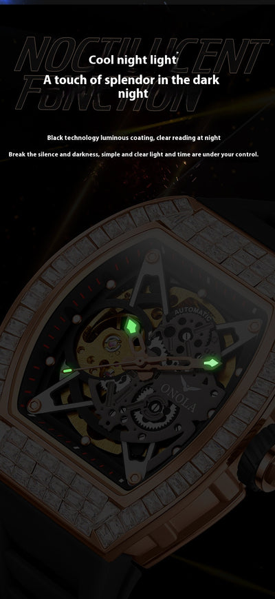 Reloj Automático Mecánico para Hombre con Correa de Silicona y Resistencia al Agua - Image 14