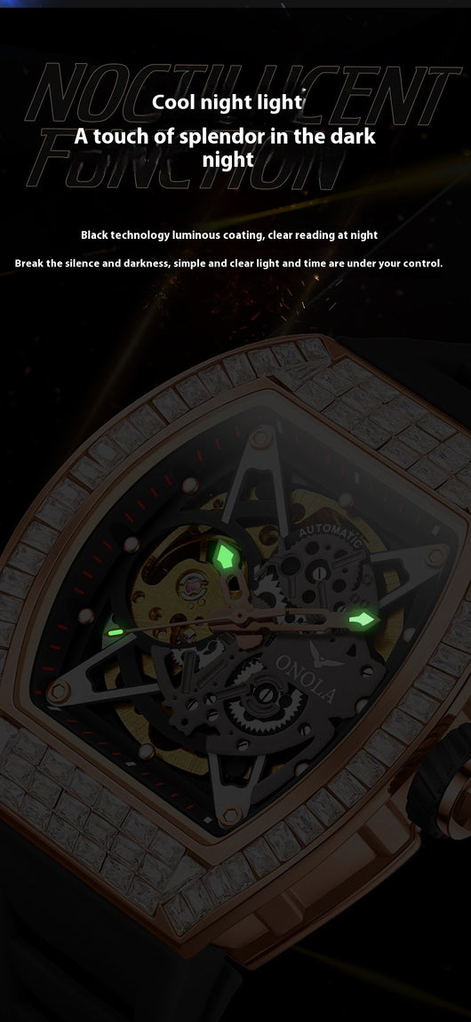 Reloj Automático Mecánico para Hombre con Correa de Silicona y Resistencia al Agua - Image 14