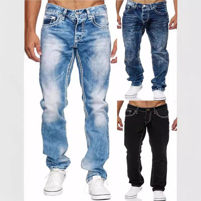 Jeans Rectos Clásicos para Hombre - Estilo Europeo y Americano