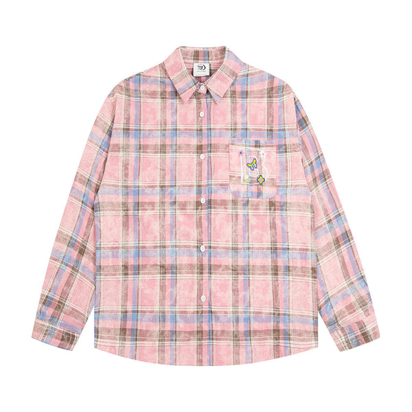 Camisa a Cuadros de Manga Larga Unisex