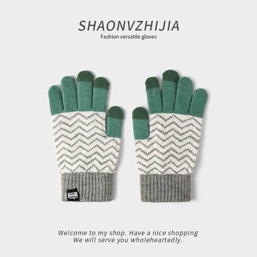 Guantes de Lana Tejidos con Diseño Piña para Mujer - Invierno - Image 7