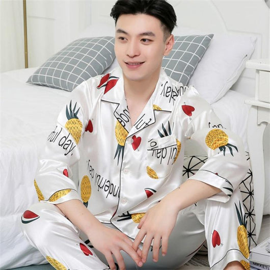 Pijama de Seda para Hombre Manga Larga Premium - Image 8