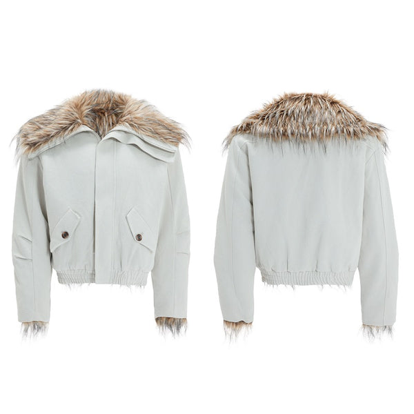 Chaqueta de Lana con Forro Polar Gruesa para Hombre - Cuello Solapa Grande