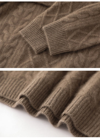 Suéter Cashmere Suelto con Cuello Alto - Tejido Grueso de Tres Capas - Image 24
