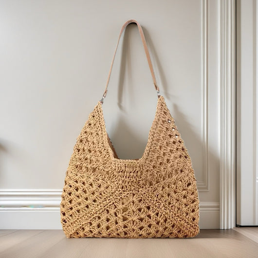 Bolso Tejido de Paja Artesanal con Contraste de Colores - Image 14