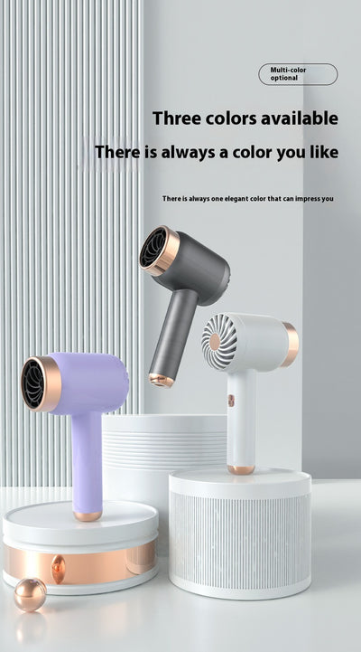Purple high-speed wireless hair dryer with gold accents, featuring hot and cold air, shown on a reflective surface. - Image 10