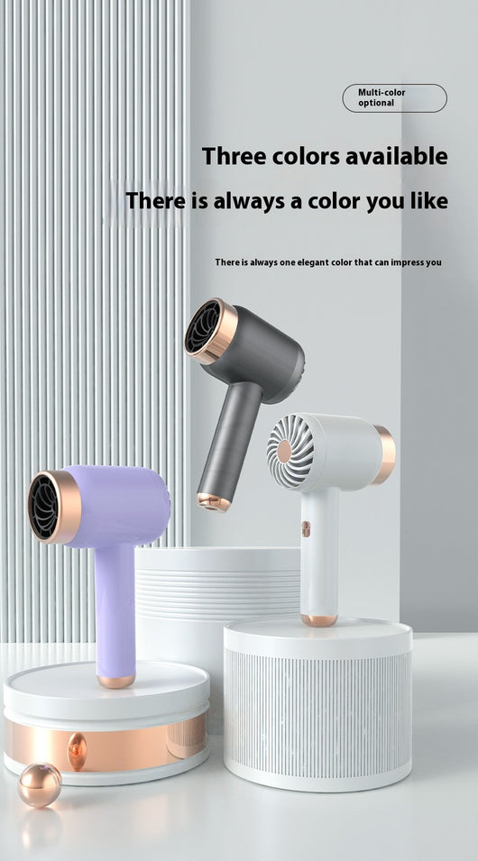 Purple high-speed wireless hair dryer with gold accents, featuring hot and cold air, shown on a reflective surface. - Image 10