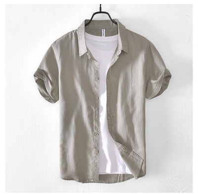 Camisa Casual de Algodón y Lino para Hombre - Image 15