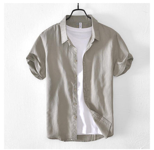 Camisa Casual de Algodón y Lino para Hombre - Image 15