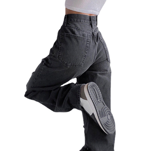 Jeans Rectos de Cintura Alta con Detalles Asimétricos - Image 9