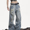 Jeans Vintage Rotos Cintura Alta Mujer Efecto Desgastado