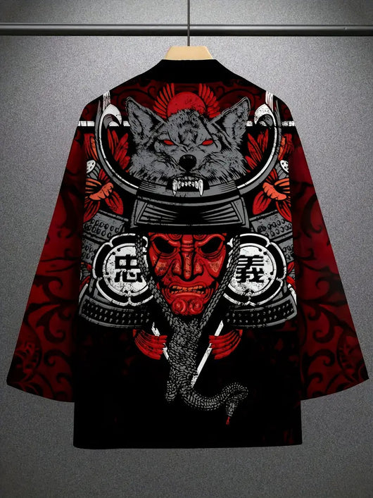 Cardigan Suelto Estampado 3D Versátil para Hombre - Image 10