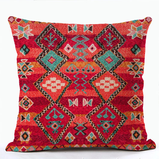 Funda de Almohada Bohemia con Estampado Étnico - Image 22