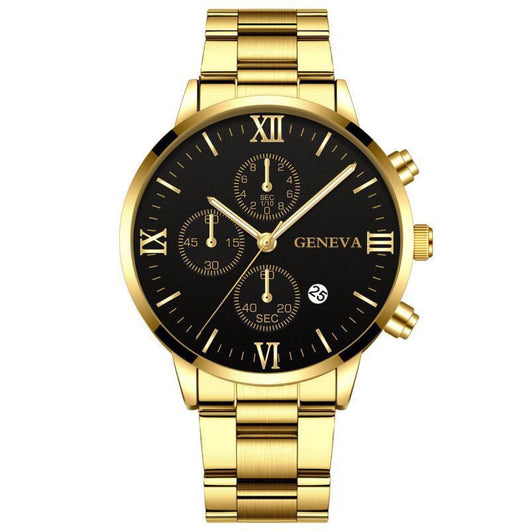 Reloj Ejecutivo de Acero Inoxidable con Calendario y Pulseras Combinadas - Image 3