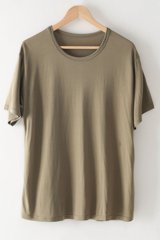 Camiseta de Seda Mulberry Suelta para Hombre - Cuello Redondo - Image 10