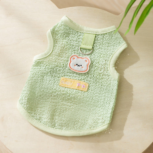 Ropa Transpirable para Mascotas con Diseño Calado y Parche de Osito - Image 5