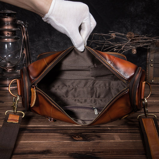 Bolsa Mensajero de Cuero Retro Estilo Almohada - Bandolera de Cuero Genuino - Image 17