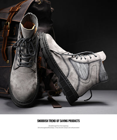 Botas Martin de Cuero para Hombre - Estilo Británico Versátil Otoño Invierno - Image 14