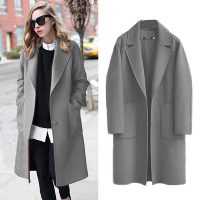 Abrigo Reversible de Lana para Mujer Otoño e Invierno - Image 4