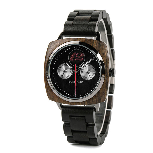 Reloj de Madera Cuadrado para Hombre - Estilo Casual y Artesanal - Image 9