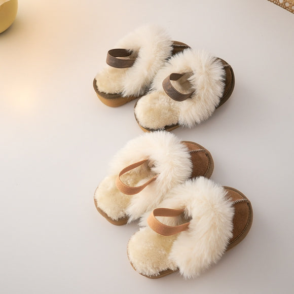 Pantuflas Cálidas para Niños con Lana y Suela Antideslizante