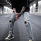 Jeans Camuflado Desgastado con Parches Estilo Urban