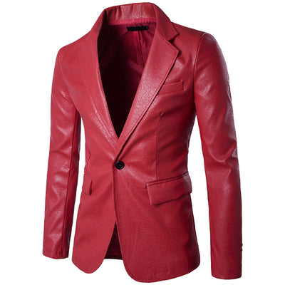 Blazer Ejecutivo de Cuero PU con Botón Simple - Image 7