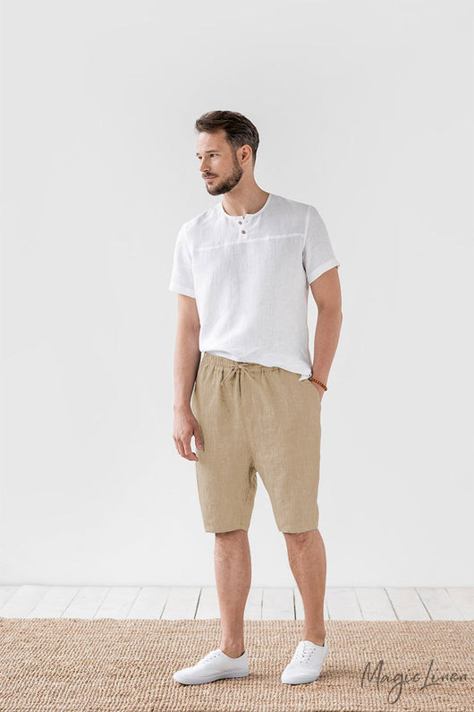 Pantalones Cortos Holgados de Algodón y Lino para Verano - Image 15